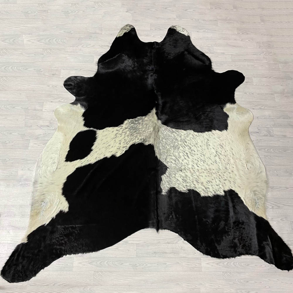Lederstore Koeienhuid zwart creme 250x225cm
