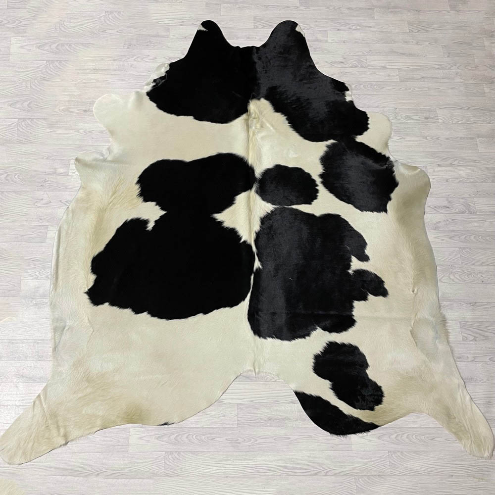 Lederstore Koeienhuid zwart creme 250x220cm