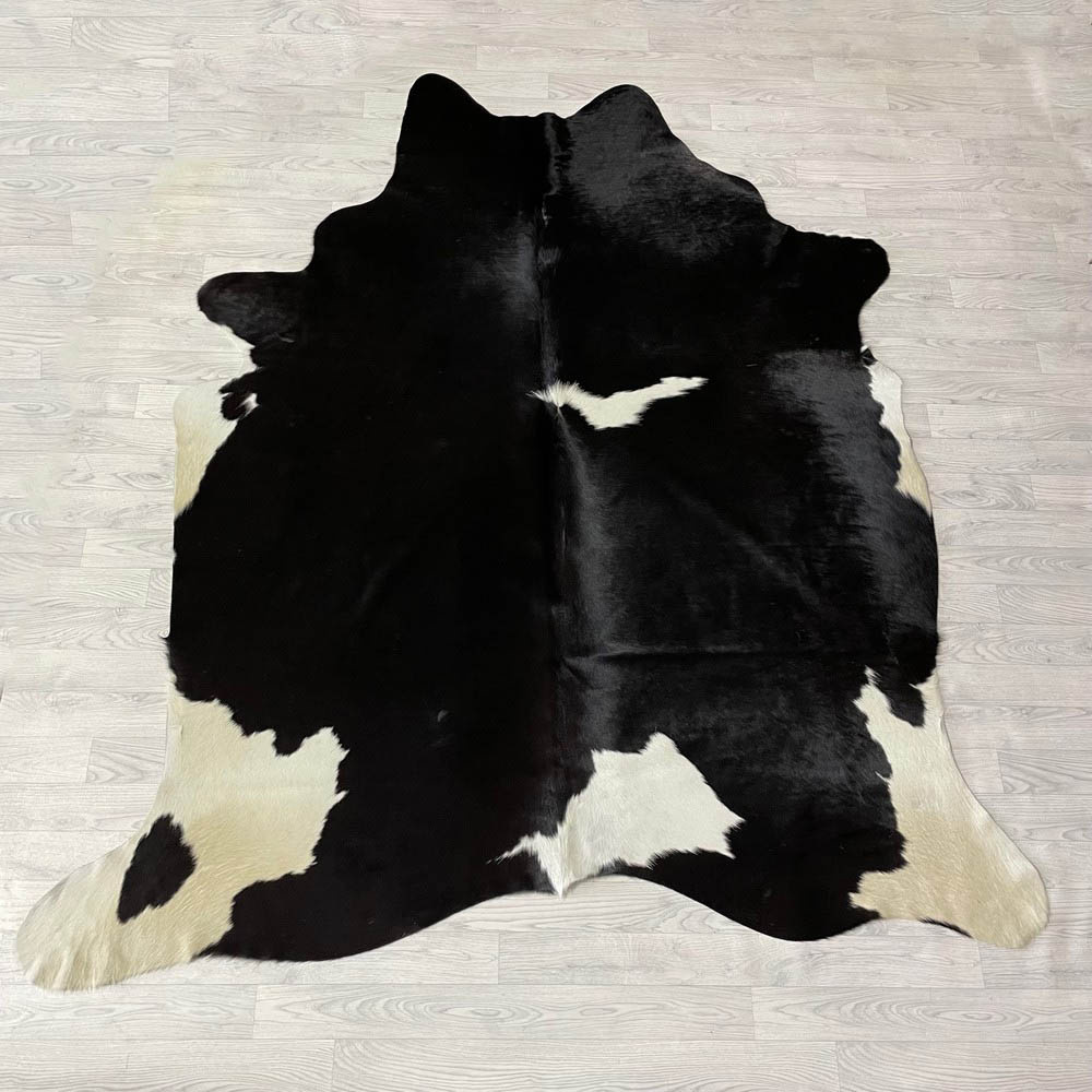 Lederstore Koeienhuid zwart wit creme 240x210cm