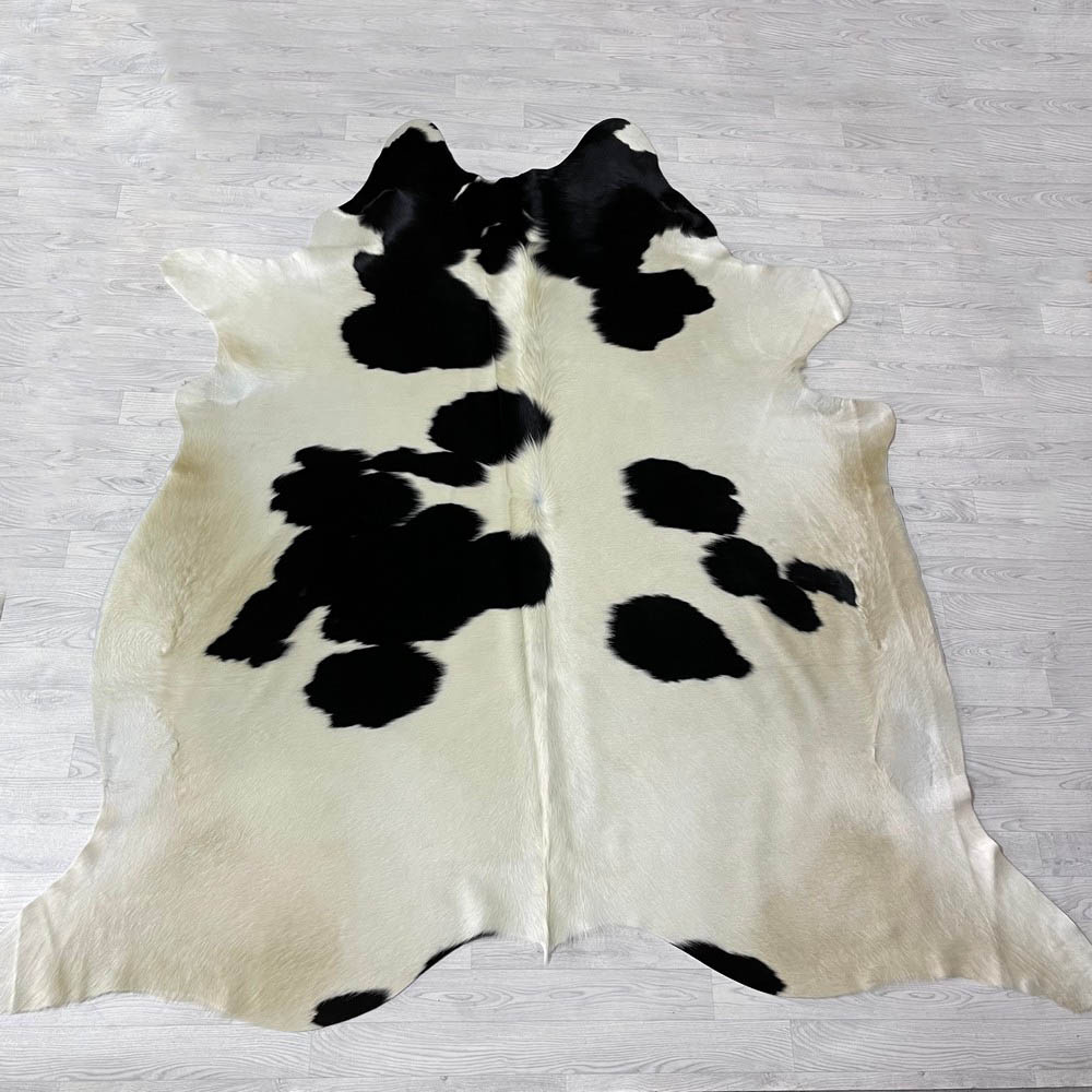 Lederstore Koeienhuid zwart creme 255x240cm