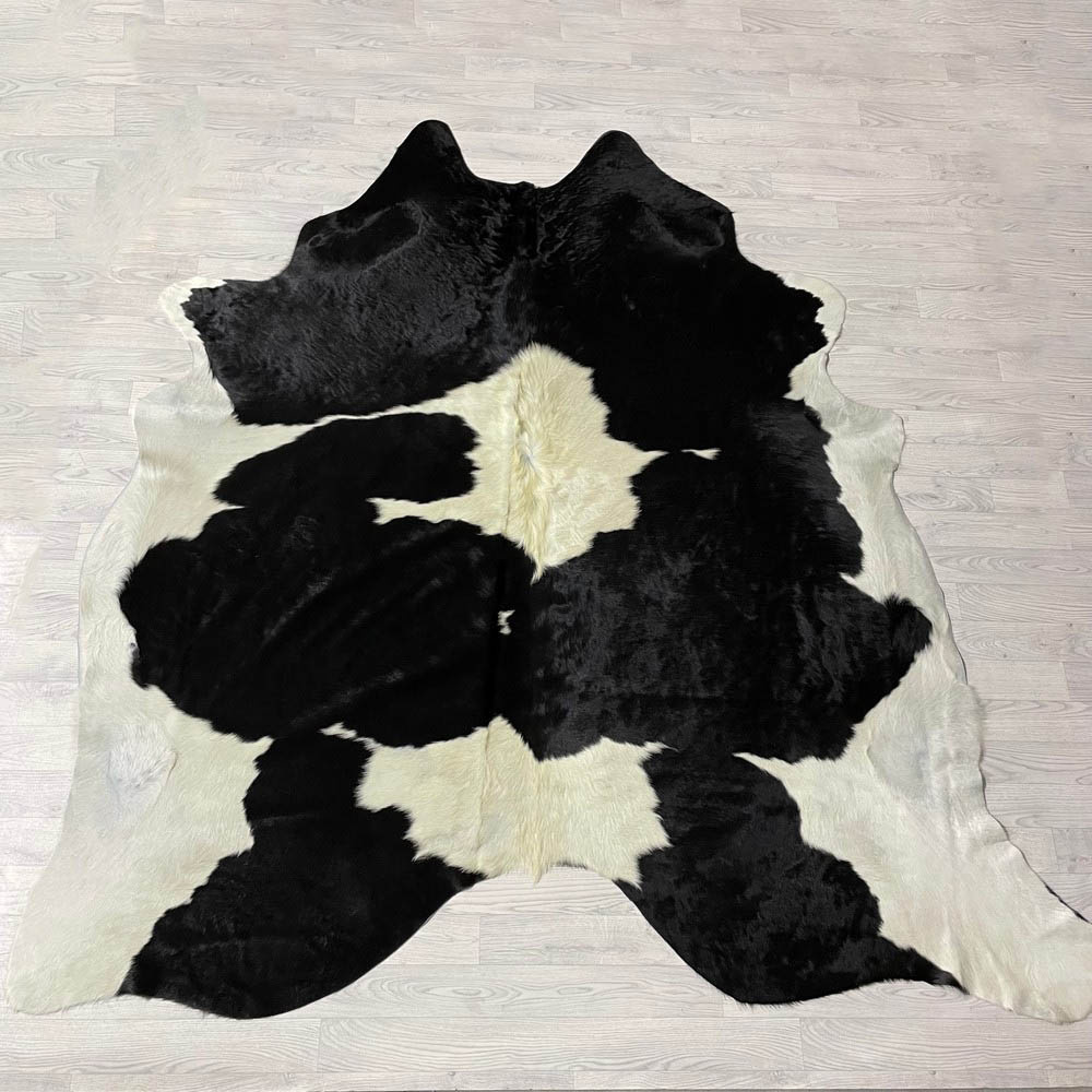 Lederstore Koeienhuid zwart wit creme 240x230cm