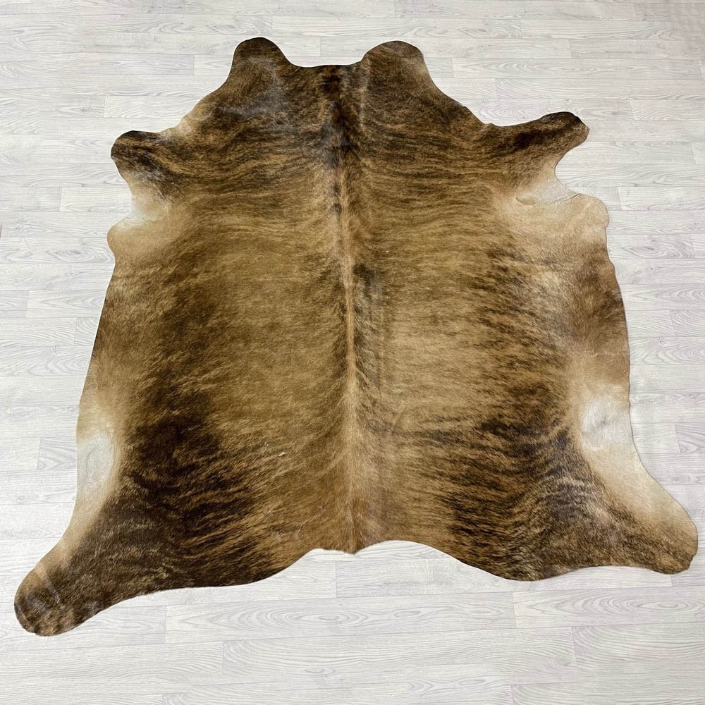 Lederstore Koeienhuid bruin zwart brindle 210x200cm M/L