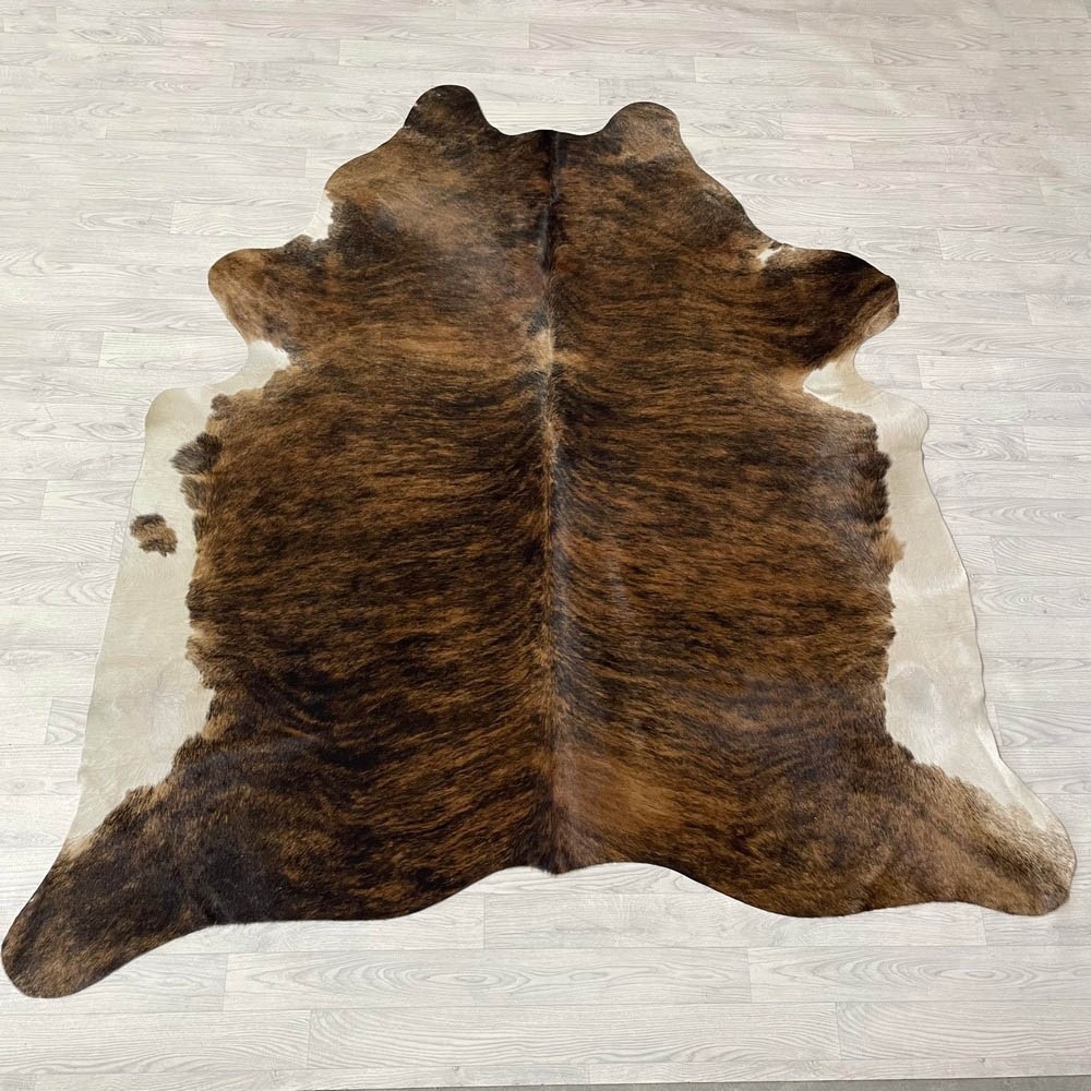 Lederstore Koeienhuid bruin zwart wit brindle 225x210cm M/L