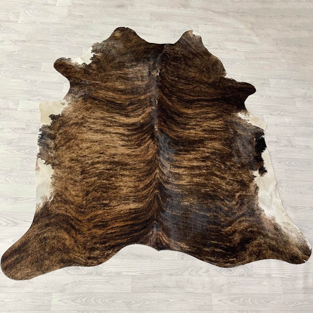 Lederstore Koeienhuid bruin zwart wit brindle 220x205cm M/L