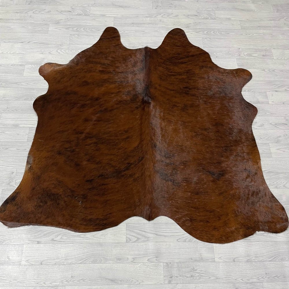 Lederstore Koeienhuid bruin zwart brindle 160x160cm S
