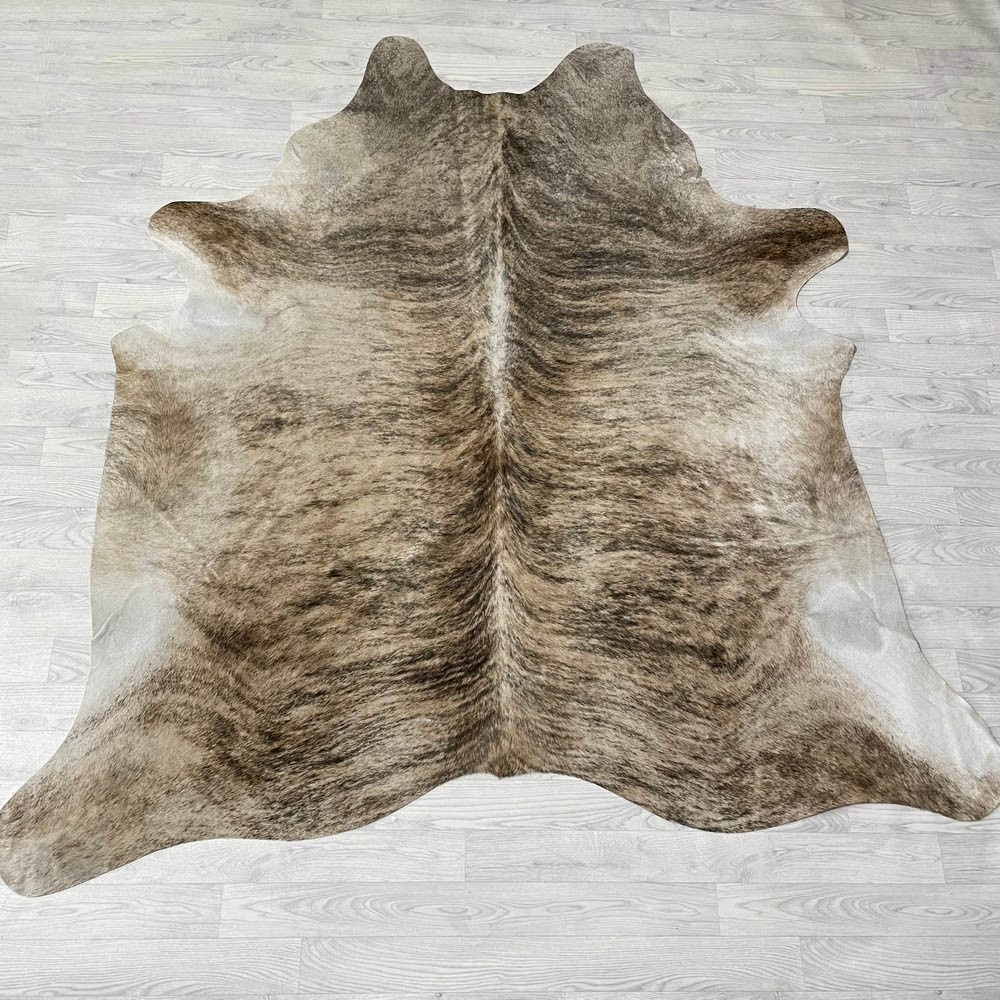 Lederstore Koeienhuid bruin beige wit brindle 215x210cm M/L