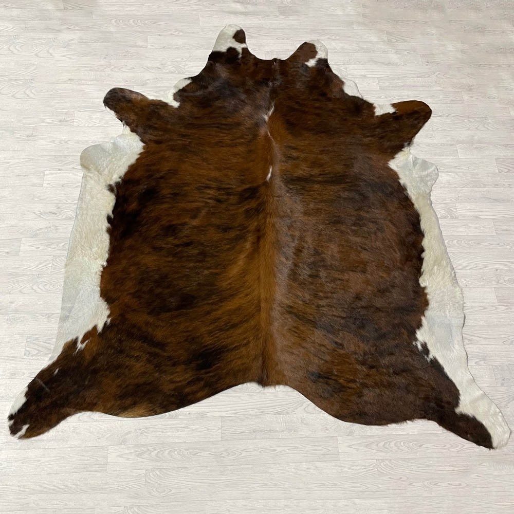 Lederstore Koeienhuid bruin zwart wit brindle 245x240cm XXL