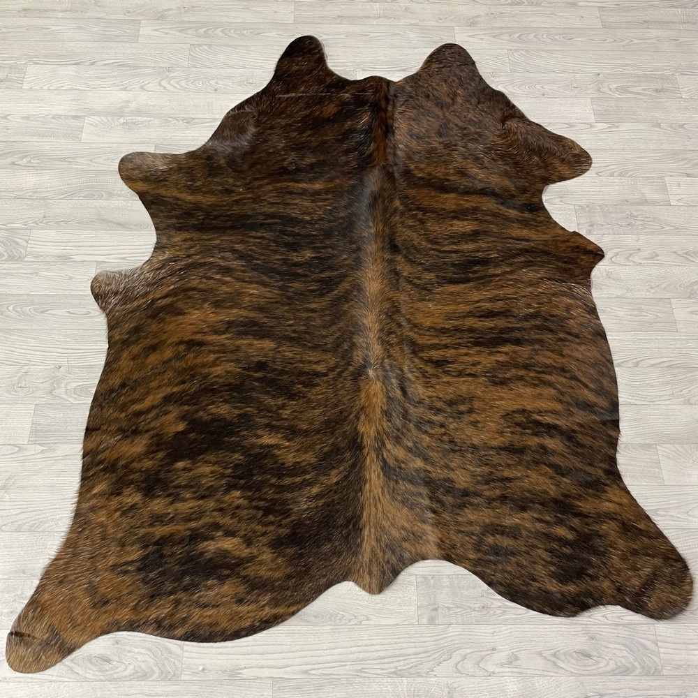 Lederstore Koeienhuid bruin zwart brindle 175x145cm S
