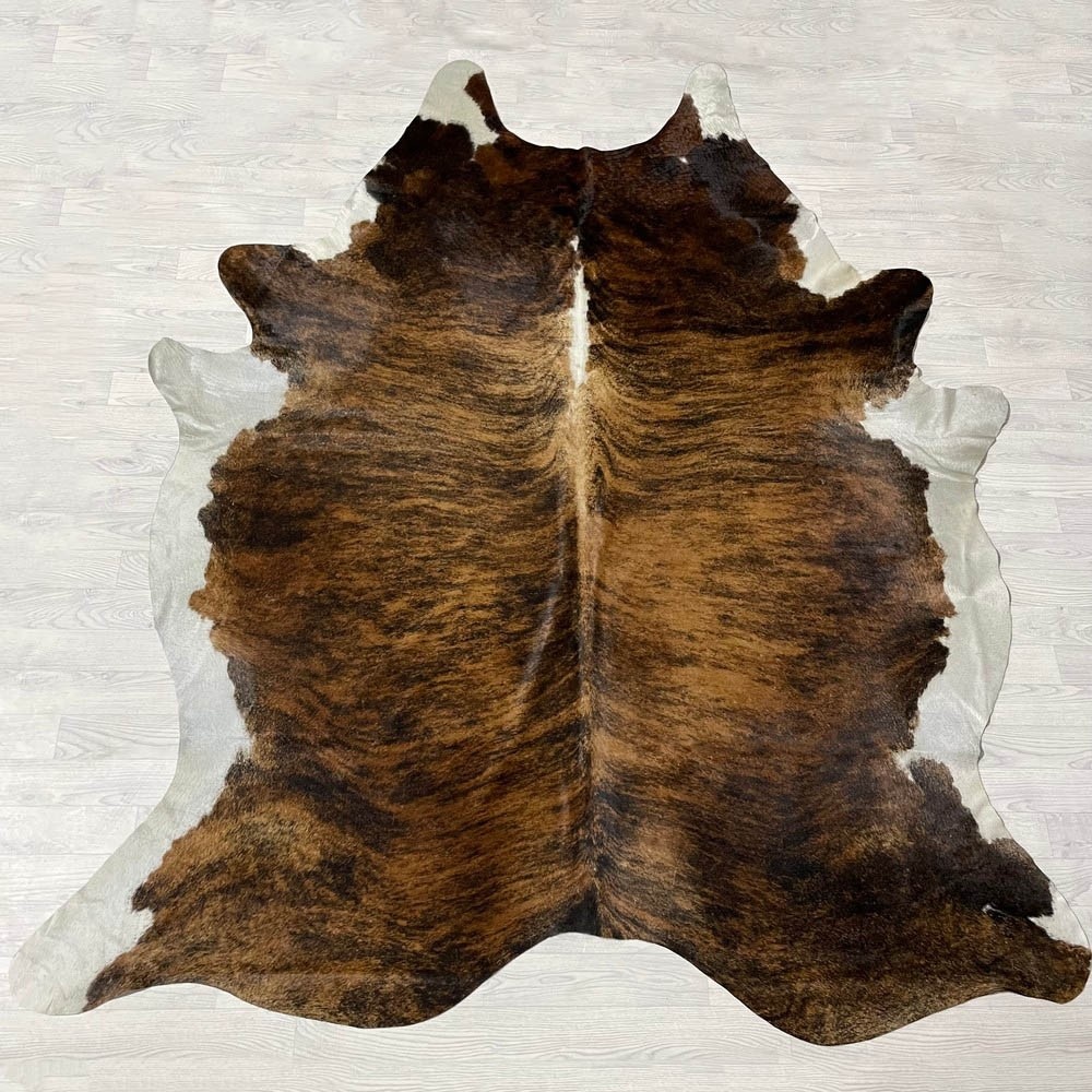 Lederstore Koeienhuid bruin zwart wit brindle 275x225cm XXL
