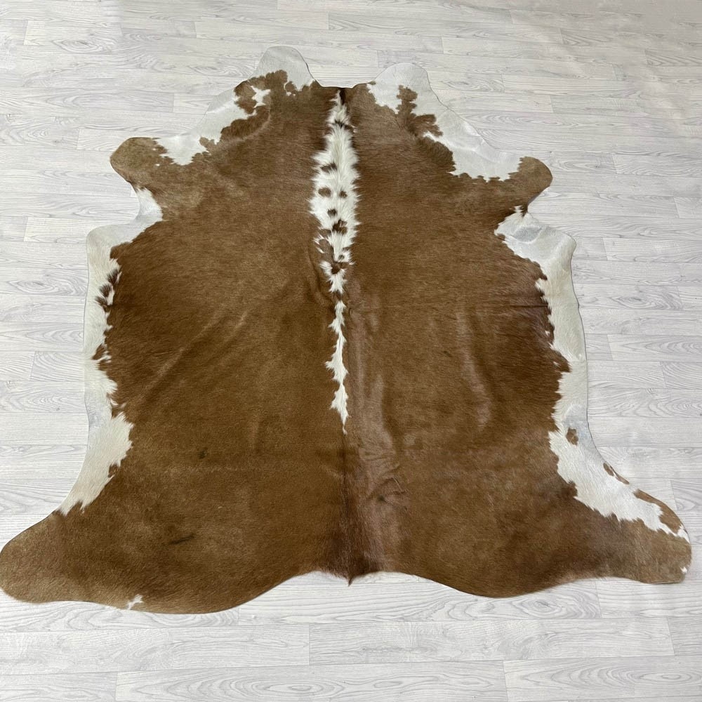 Lederstore Koeienhuid bruin wit 215x190cm M/L