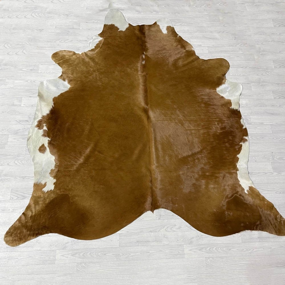 Lederstore Koeienhuid bruin wit 255x230cm XXL