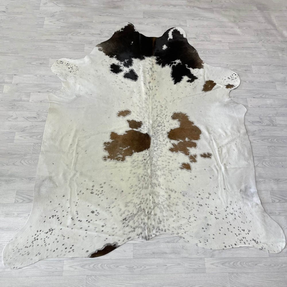 Lederstore Koeienhuid bruin creme wit 235x205cm M/L