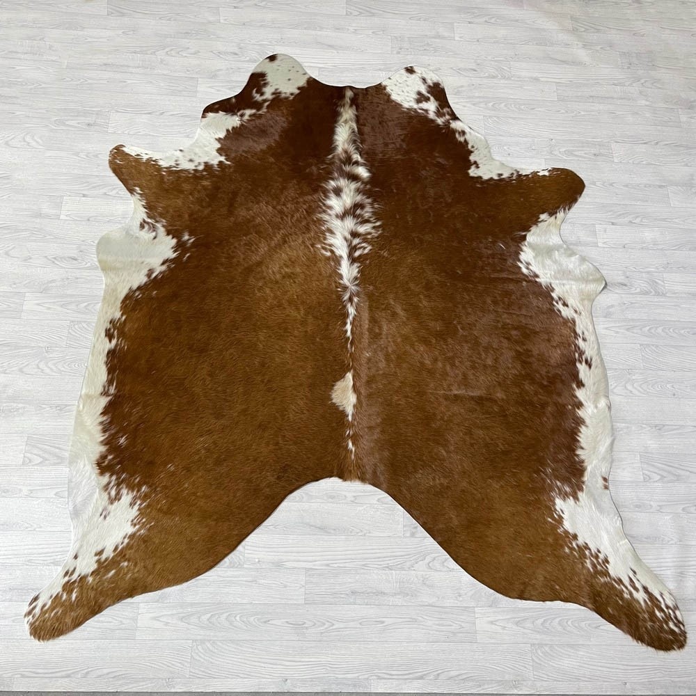 Lederstore Koeienhuid bruin wit Hereford 215x195cm M/L
