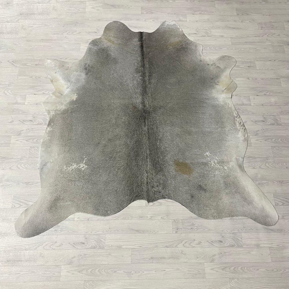 Lederstore Koeienhuid grijs bruin wit 205x195cm M/L