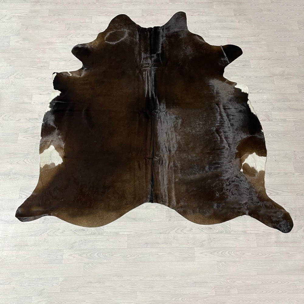 Lederstore Koeienhuid bruin wit 225x220cm M/L