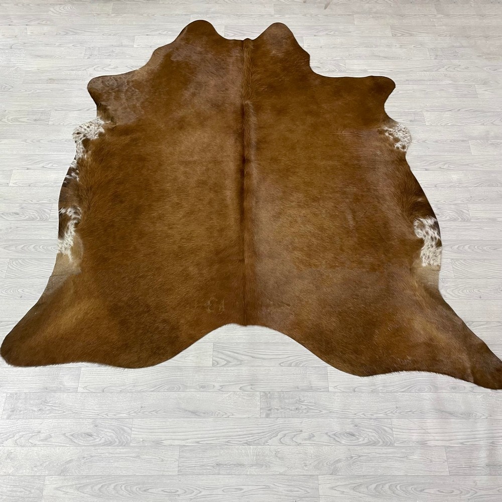 Lederstore Koeienhuid bruin wit 215x215cm M/L