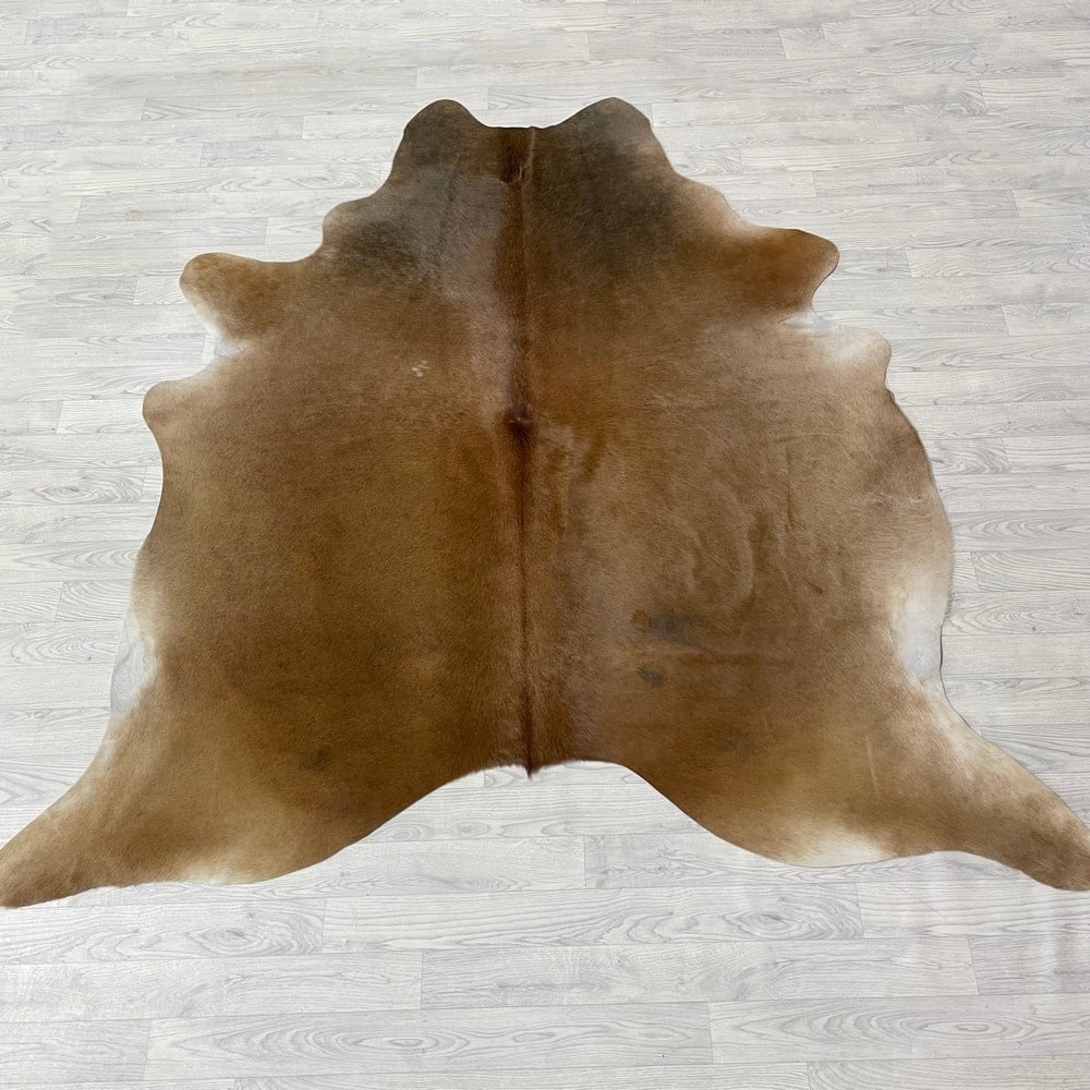 Lederstore Koeienhuid bruin wit 225x210cm M/L