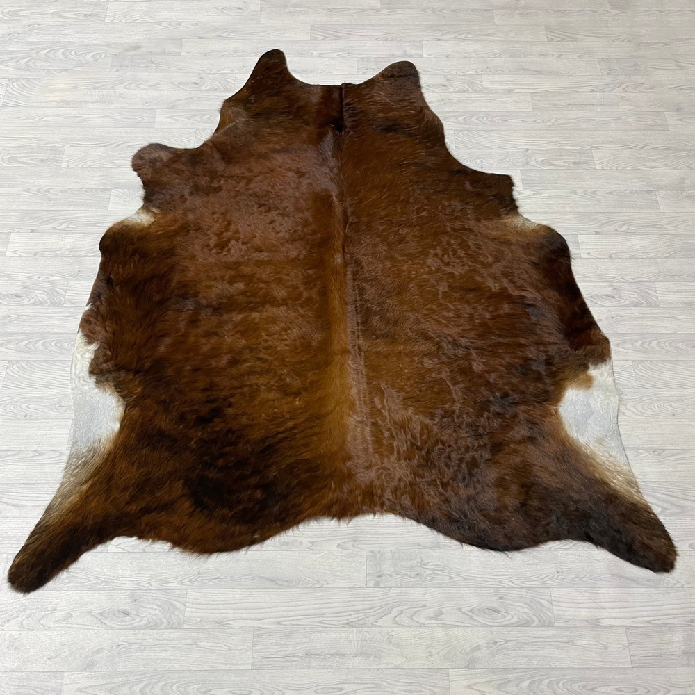 Lederstore Koeienhuid bruin wit zwart 205x185cm S