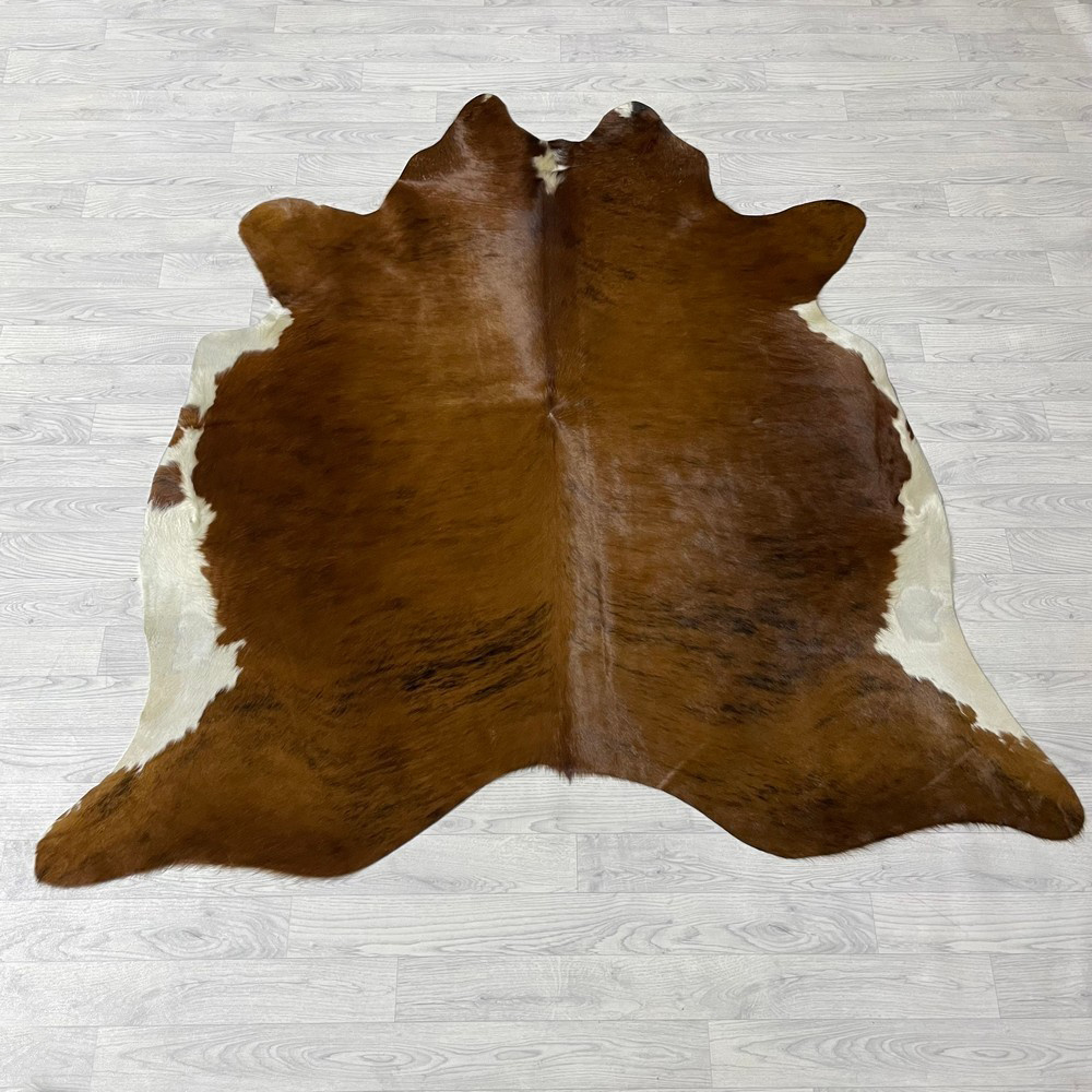 Lederstore Koeienhuid bruin wit zwart 185x185cm S