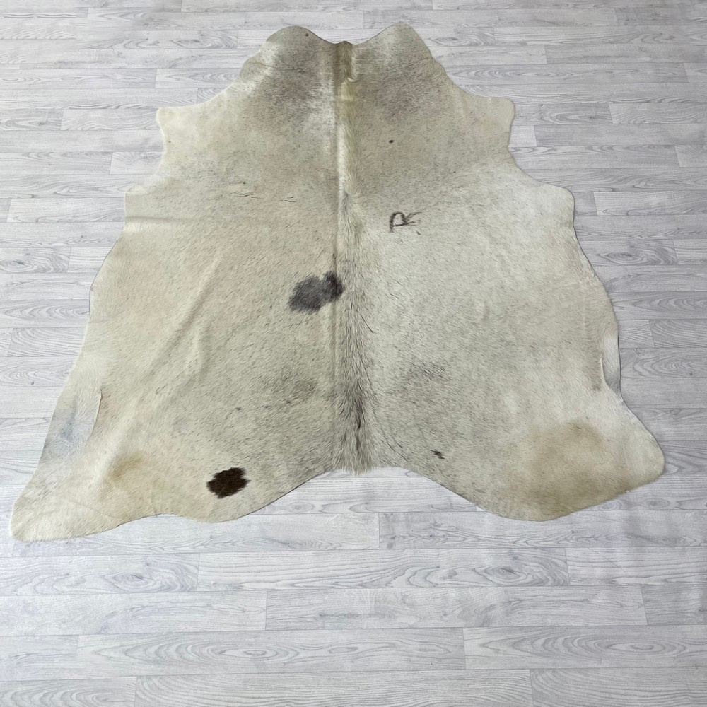 Lederstore Koeienhuid creme bruin 190x185cm S