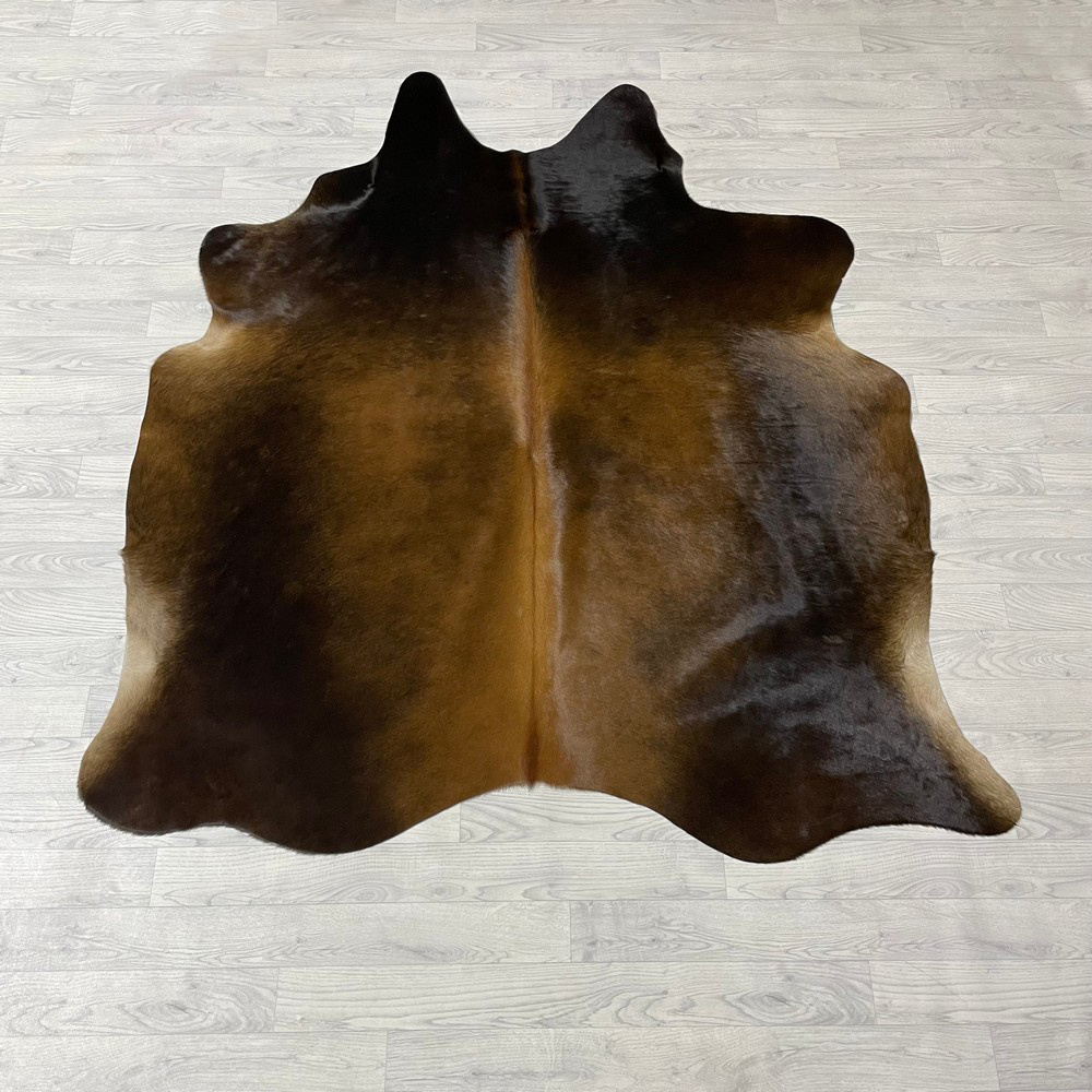Lederstore Koeienhuid bruin zwart 190x170cm S