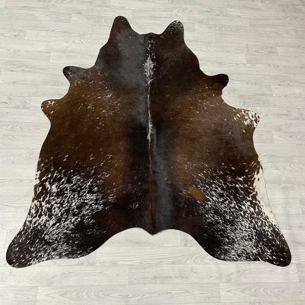 Lederstore Koeienhuid bruin wit SP 190x165cm M/L