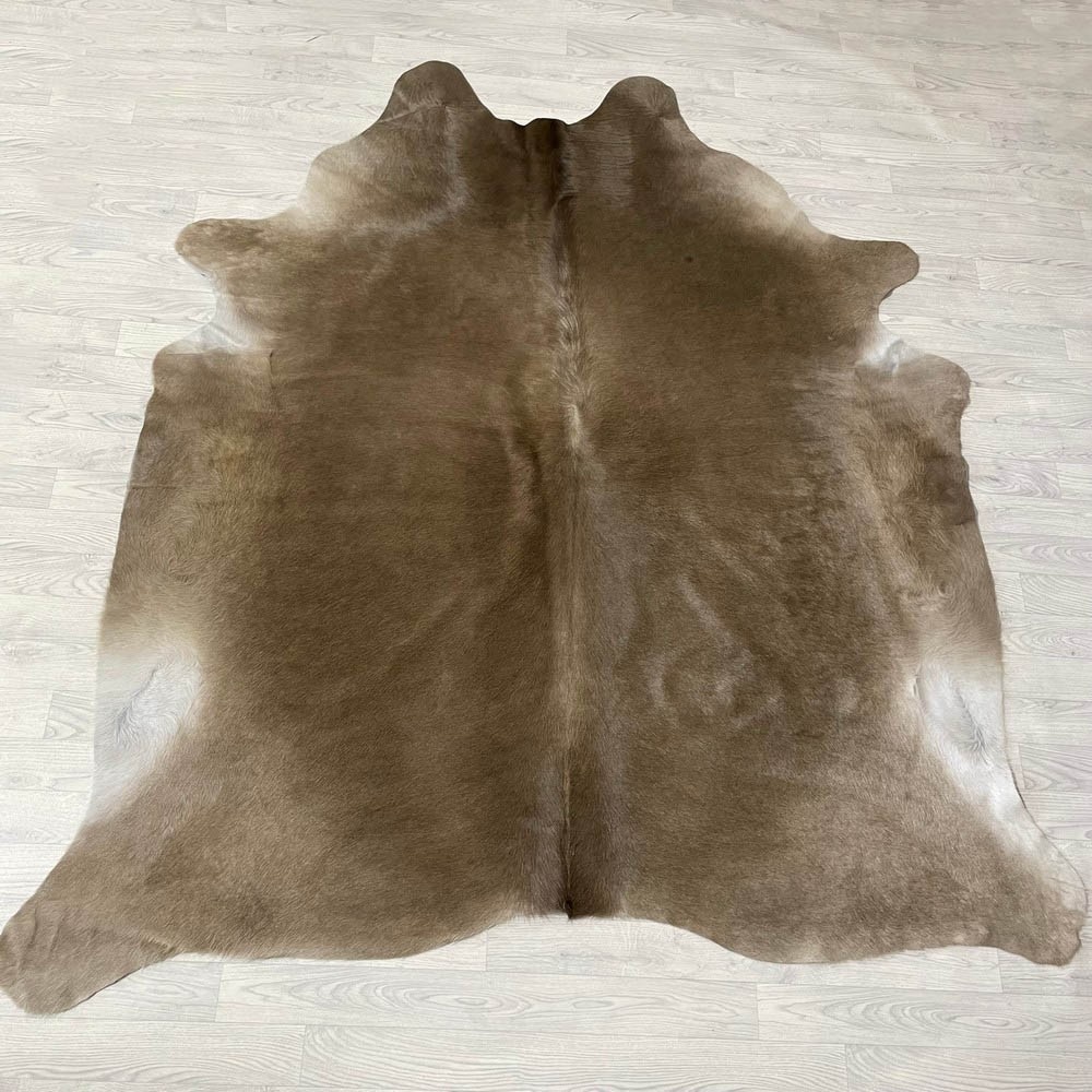 Lederstore Koeienhuid taupe wit 230x205cm M/L