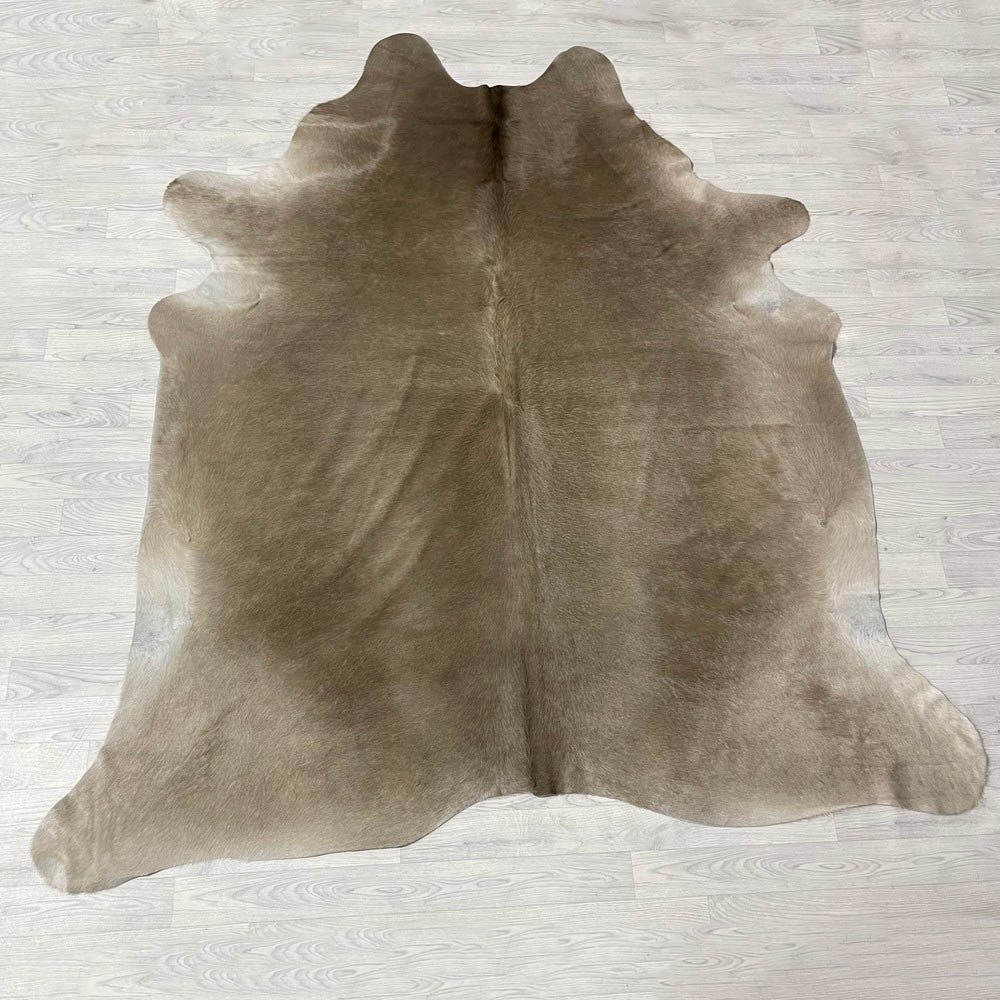 Lederstore Koeienhuid taupe wit 250x220cm XXL