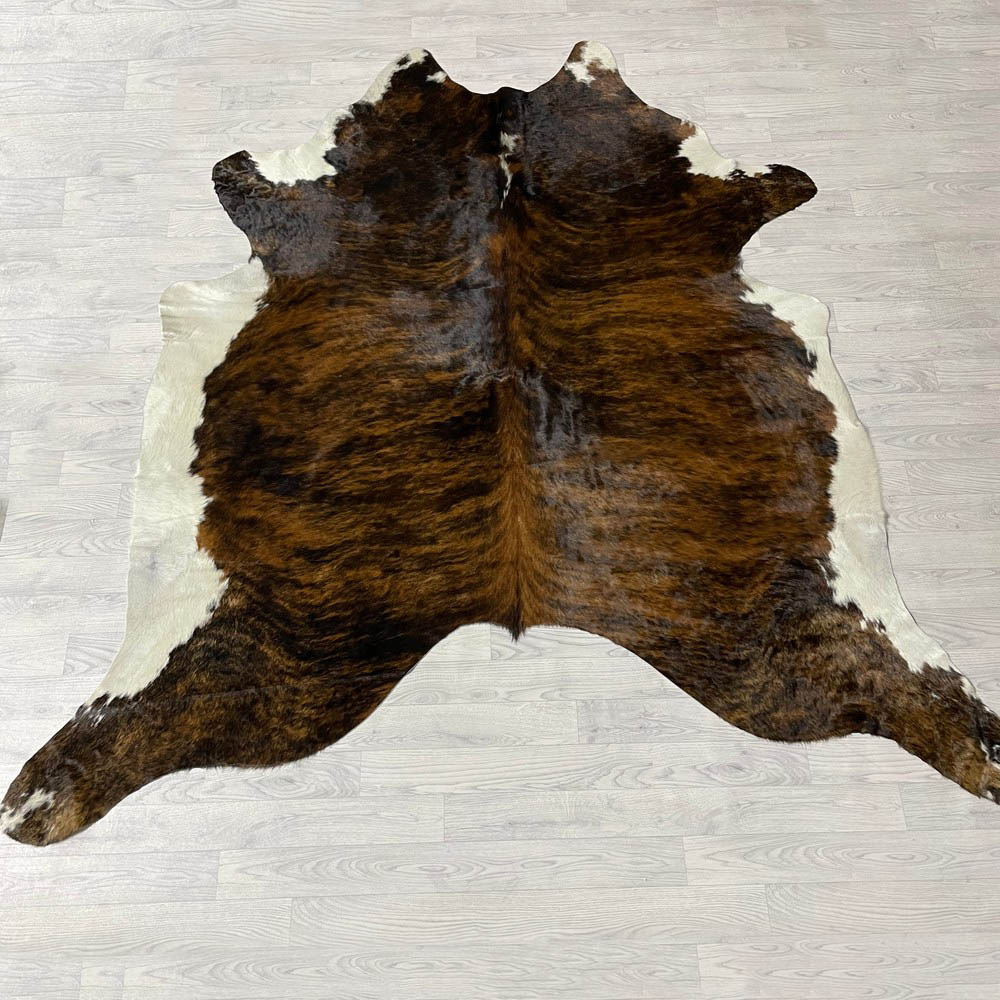 Lederstore Koeienhuid bruin zwart wit brindle 235x225cm XL