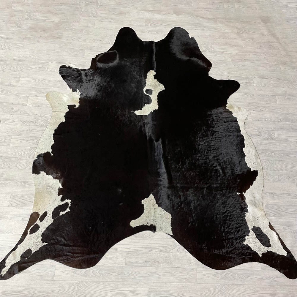 Lederstore Koeienhuid zwart bruin wit 245x215cm XXL