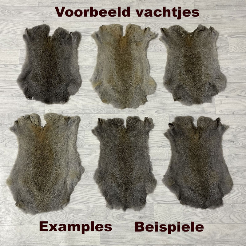 Lederstore Konijnenvachten 45-50 - 30-40cm bruin grijs
