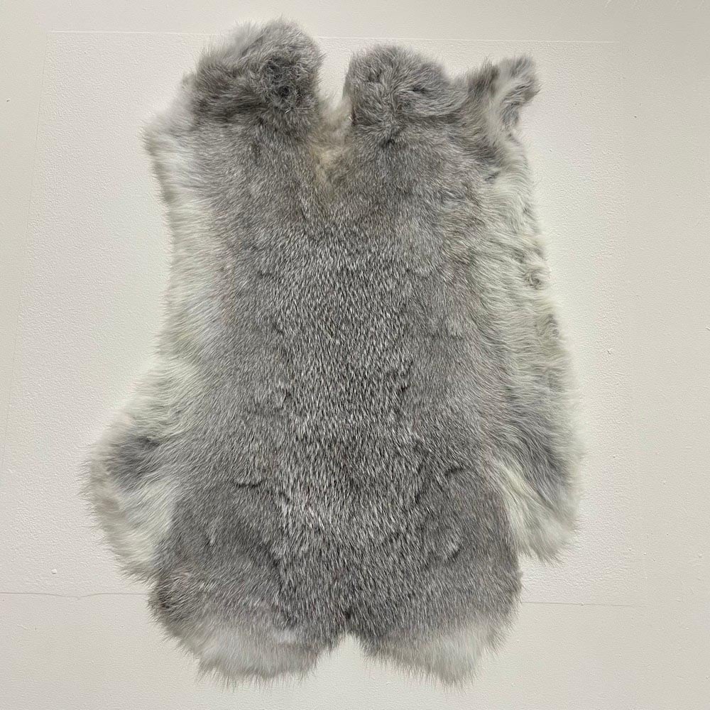 Lederstore Konijnenvacht grijs wit 50x30cm