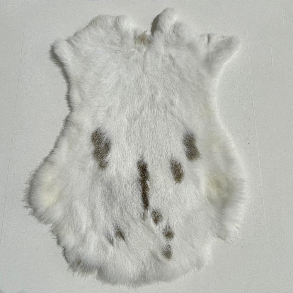 Lederstore Konijnenvacht bruin wit 50x35cm