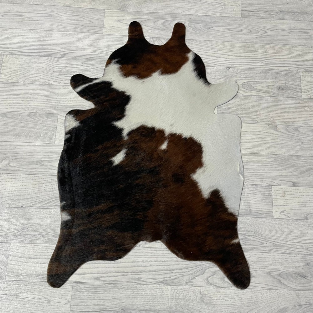 Lederstore Kleine koeienhuid bruin wit zwart (Normandiër) 90x60cm