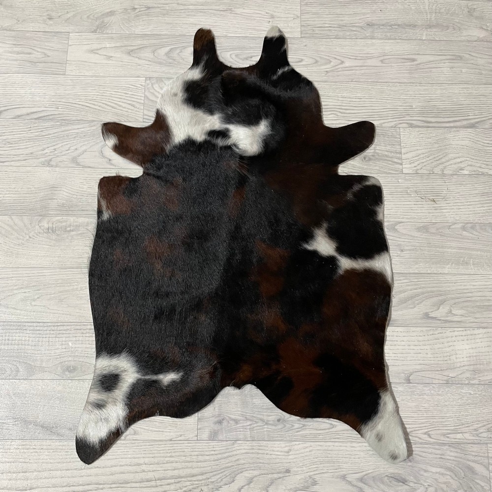 Lederstore Kleine koeienhuid bruin wit zwart (Normandiër) 90x60cm