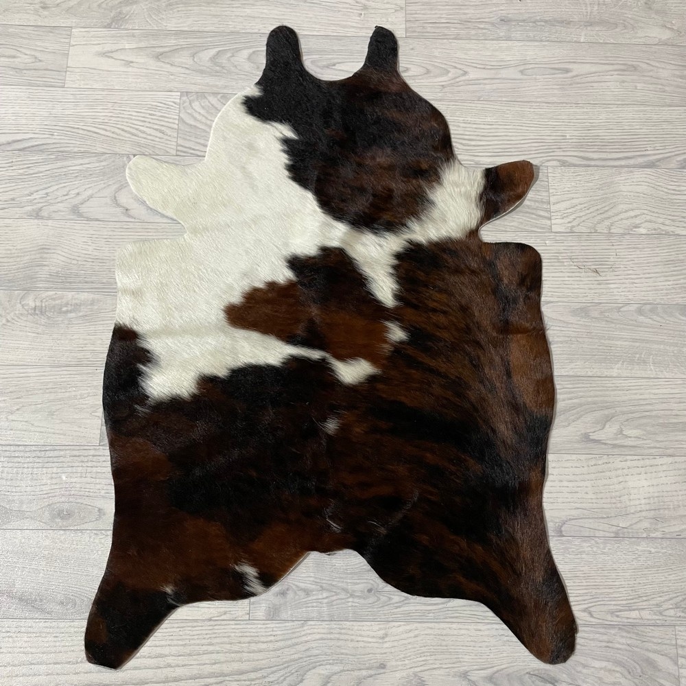 Lederstore Kleine koeienhuid bruin wit zwart (Normandiër) 90x60cm