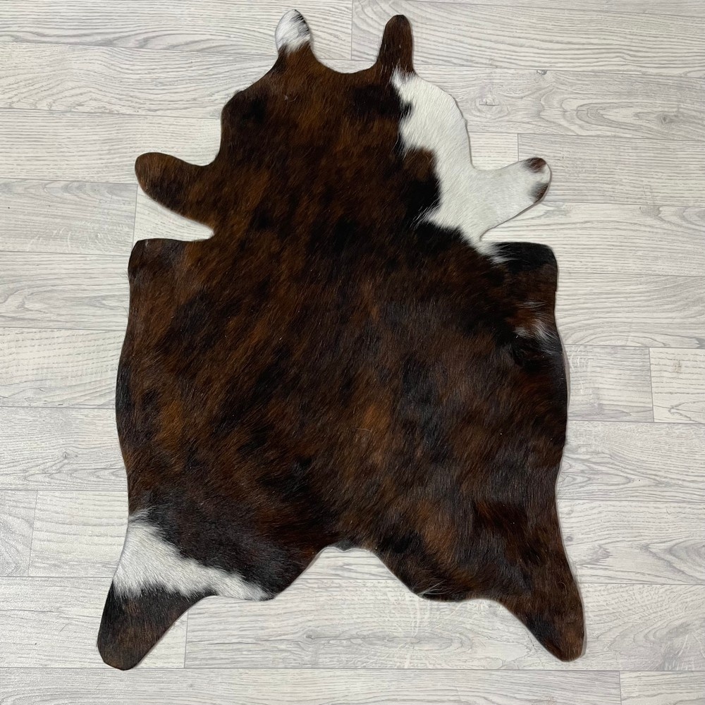 Lederstore Kleine koeienhuid bruin wit zwart (Normandiër) 90x60cm