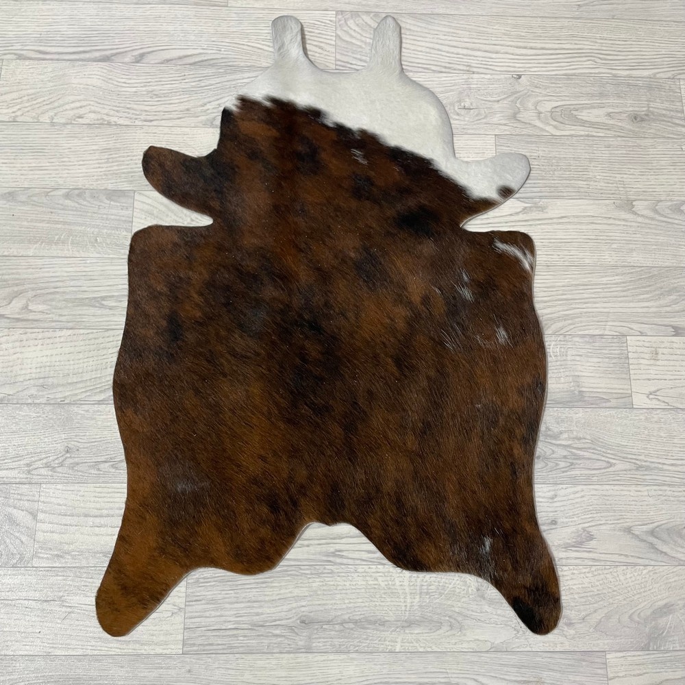 Lederstore Kleine koeienhuid bruin wit zwart (Normandiër) 90x60cm