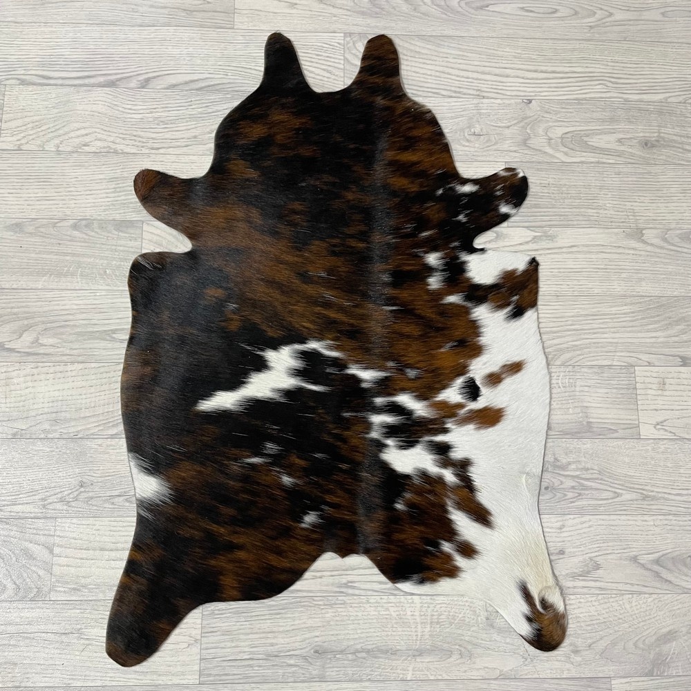 Lederstore Kleine koeienhuid bruin wit zwart (Normandiër) 90x60cm