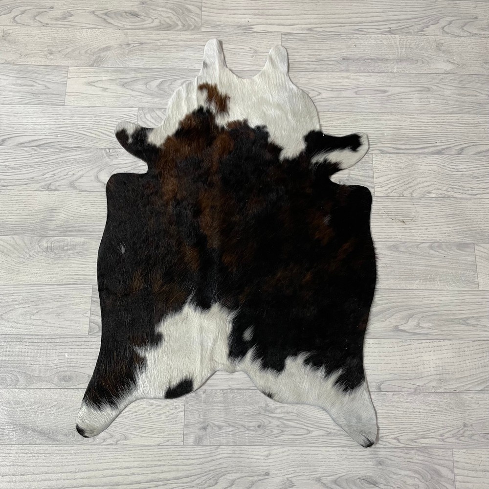 Lederstore Kleine koeienhuid bruin wit zwart (Normandiër) 90x60cm