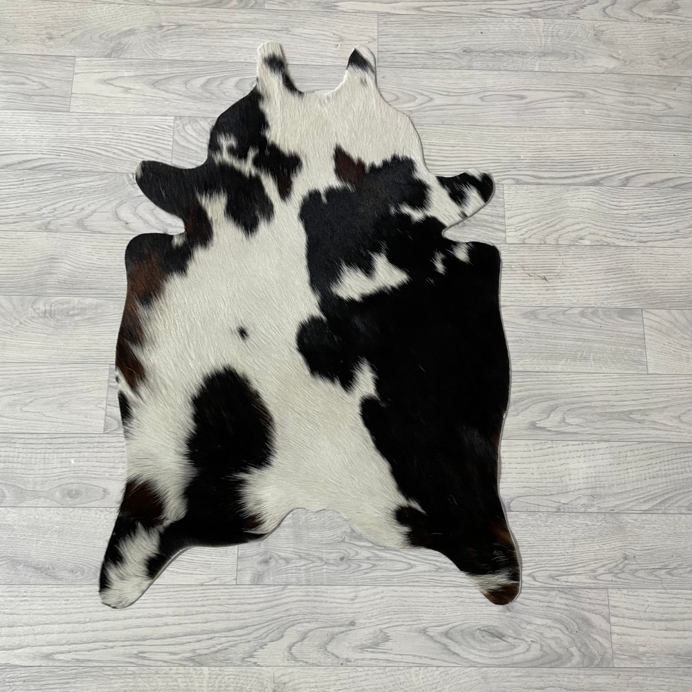 Lederstore Kleine koeienhuid bruin wit zwart (Normandiër) 90x60cm
