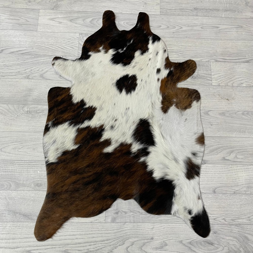 Lederstore Kleine koeienhuid bruin wit zwart (Normandiër) 90x60cm