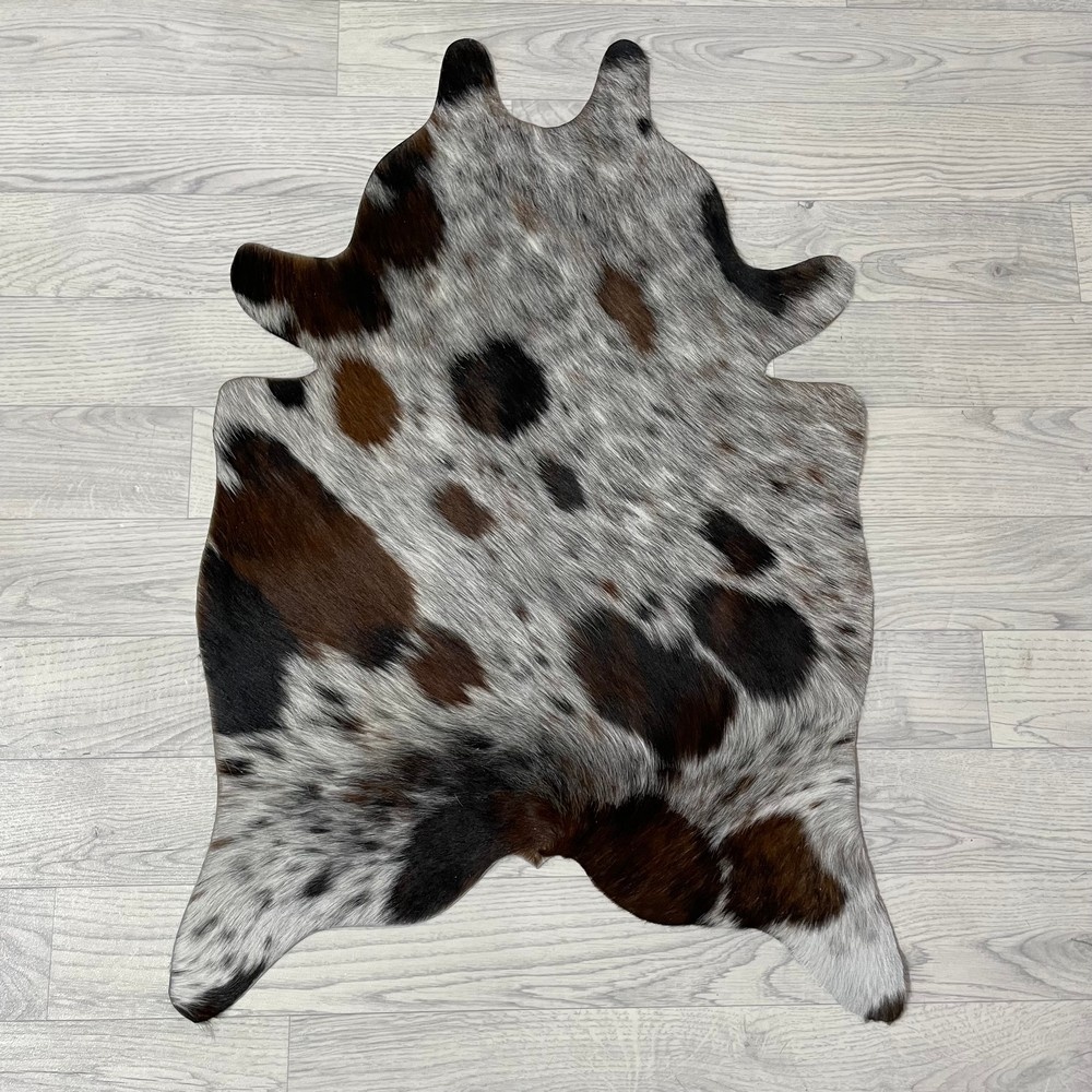 Lederstore Kleine koeienhuid bruin wit zwart (Normandiër) 90x60cm