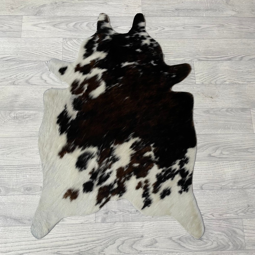 Lederstore Kleine koeienhuid bruin wit zwart (Normandiër) 90x60cm