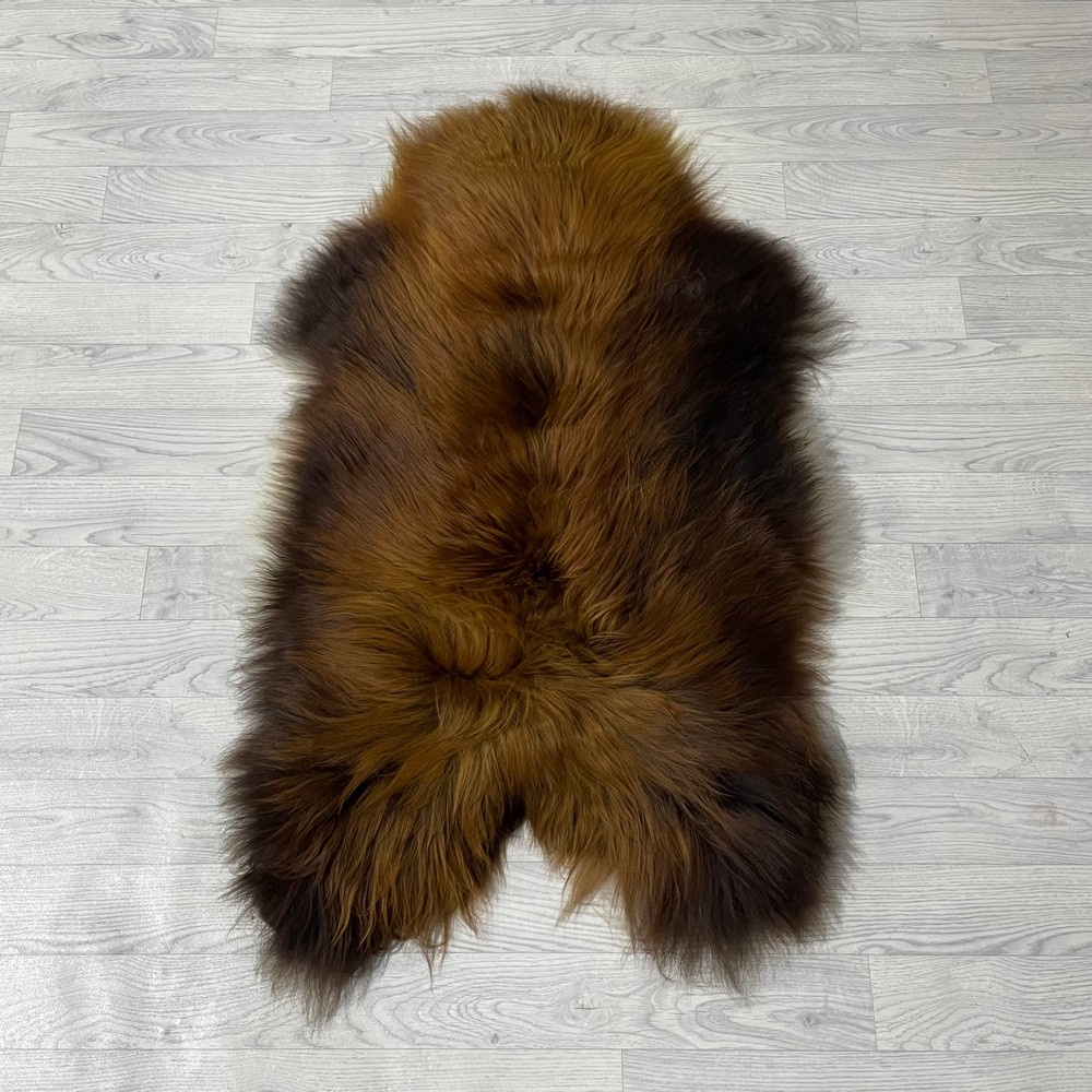 Lederstore IJslander schapenvacht bruin wit 115x65cm M