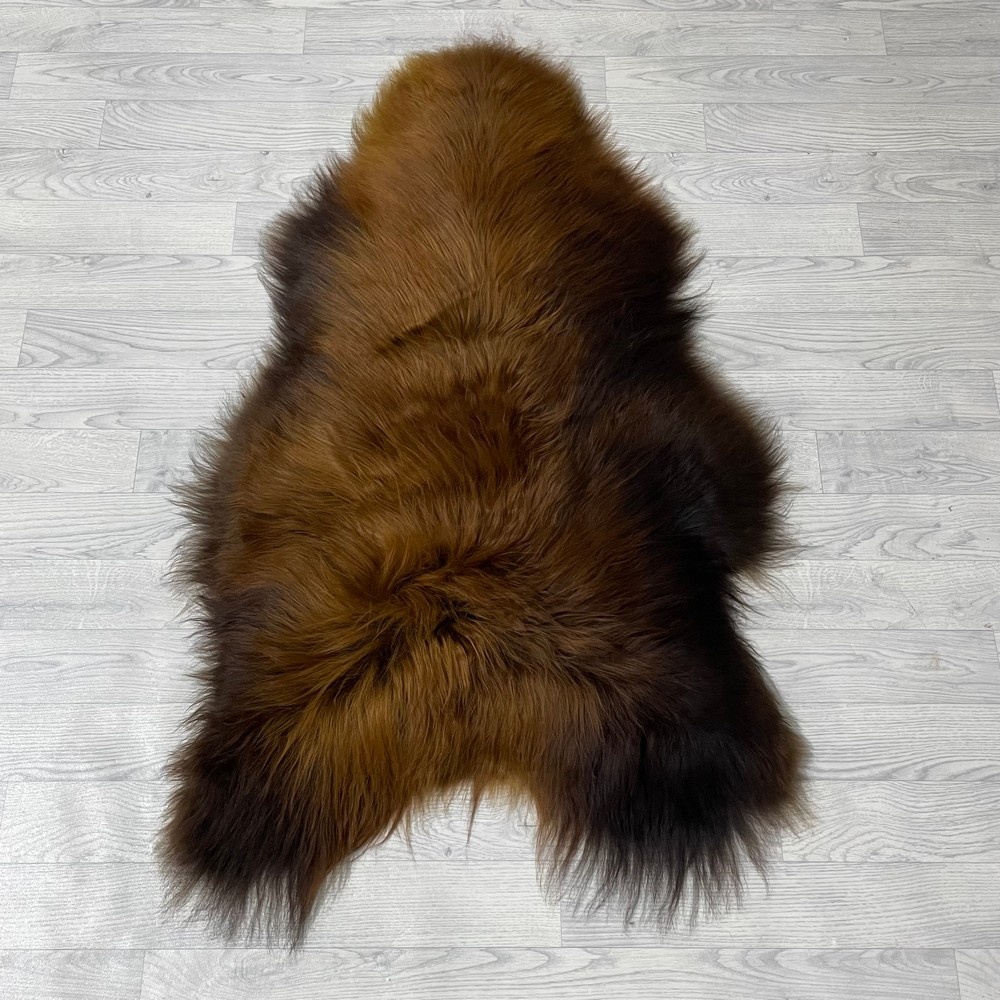 Lederstore IJslander schapenvacht bruin zwart 120x75cm L