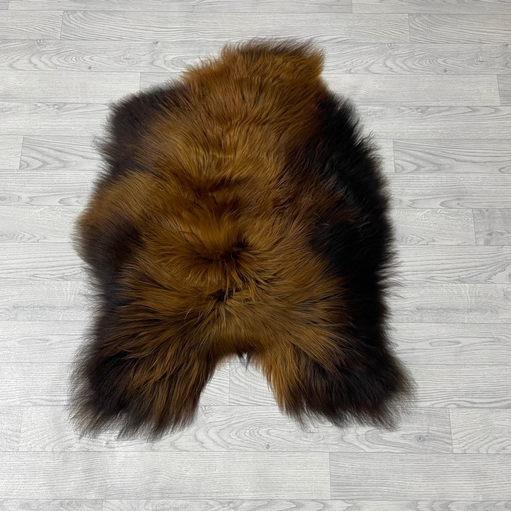 Lederstore IJslander schapenvacht bruin zwart 95x70cm S