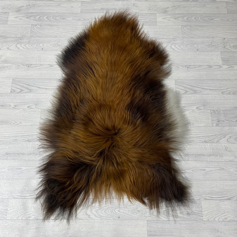 Lederstore IJslander schapenvacht bruin wit 115x70cm M