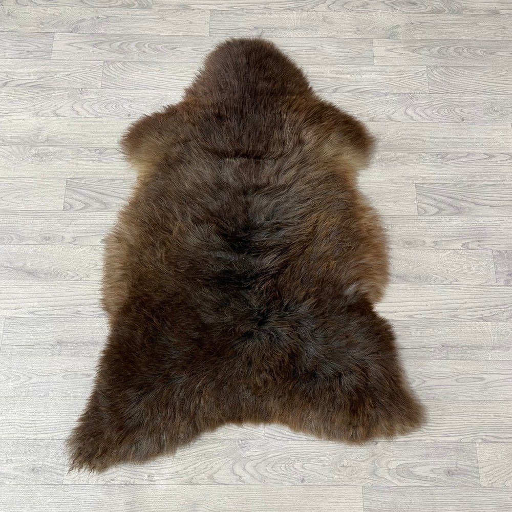 Lederstore Schapenvacht bruin grijs wit 120x80cm L