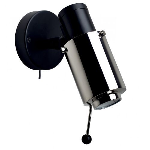 DCW Editions Biny Spot Led Wandlamp - Zwart/nikkel - met stokje - met schakelaar